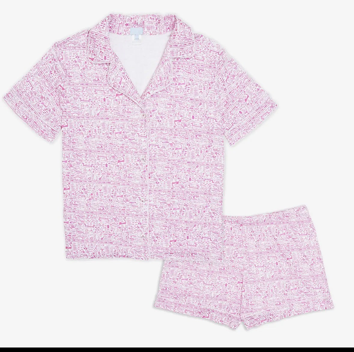 Pajamas - Women's okButton Front Short Set