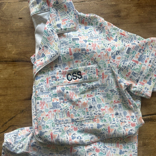 Pajamas - Women's okButton Front Short Set
