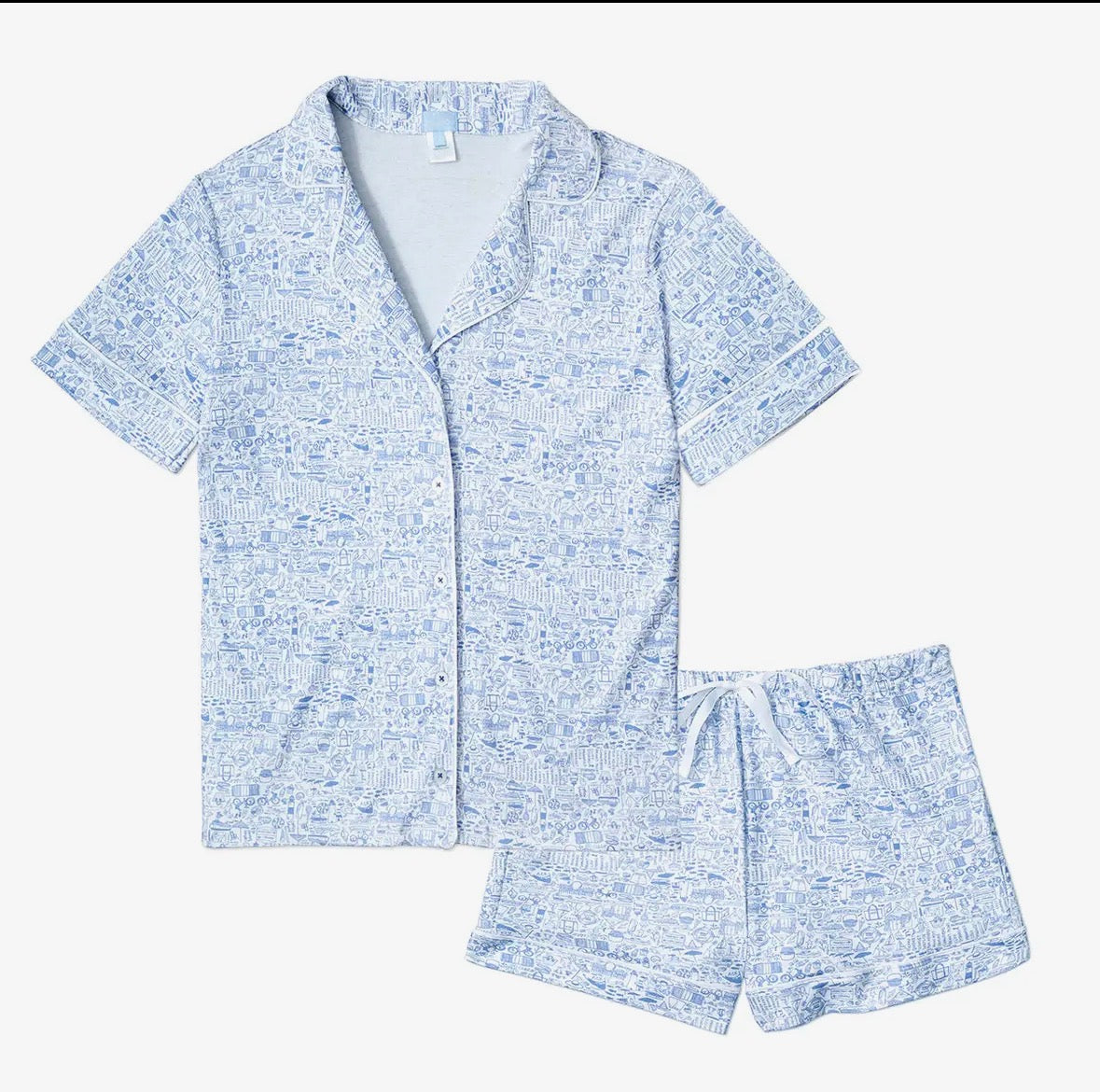 Pajamas - Women's okButton Front Short Set